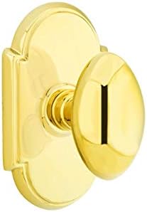 Emtek Privacy Set, Style 8 Rosette, Egg Knob, Unlacquered Brass US3NL