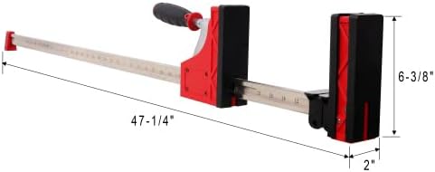 LuckyNote 12-Piece Parallel Clamp Kit, Red Steel, 24 and 40 Inch Clamps with Bench Dogs and Framing Blocks, 1700 lb Force, for Woodworking and Metal Fabrication