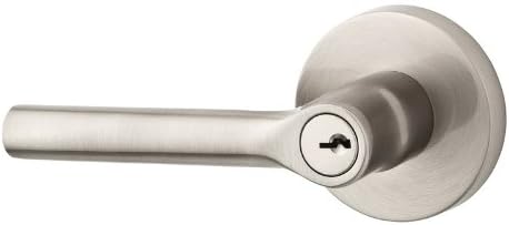 Baldwin EN.TUB.CRR Tube Keyed Entry Single Cylinder Leverset with Contemporary R, Satin Nickel