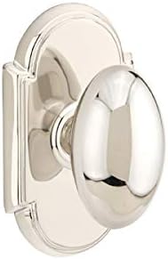 Emtek Privacy Set, Style 8 Rosette, Egg Knob, Polished Nickel US14