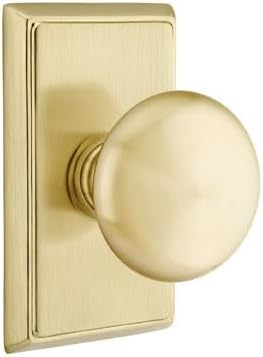 Emtek 8521PUS4, Providence Knob, Dummy, Rectangular Rosette, Satin Brass