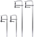 4-Pack 12'/24' Drop Forged Steel Bar Clamps, F Clamps Set for Woodworking, Metalworking, Welding, DIY Projects (2 pcs 12' x 3' + 2pcs 24' x4-3/4')