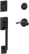 SCHLAGE Century Single Cylinder Handleset and Right Hand Merano Lever, Aged Bronze (F60 CEN 716 MER RH)