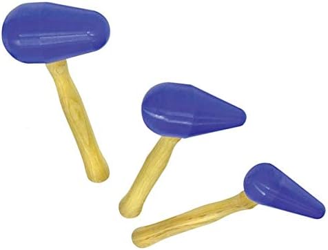 Eastwood 3 Pieces Diameter Teardrop Mallet Set Plastic Metal Forming Tear-Drop Set With Wood Handle