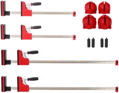 12 PCS Parallel Clamp Kits for Woodworking, 24'' Bar Clamps(2pcs)+40' Clmap(2pcs)+Bench Dogs (4pcs)+Framing Blocks(4pcs),for Woodworker Tools, DIY