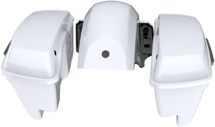 Advanblack Color Matched Stretched Bags, Lids Black Latch Hardware for '23-'24 Harley Touring CVO & 2024 Street Glide, Road Glide (White Onyx Pearl)