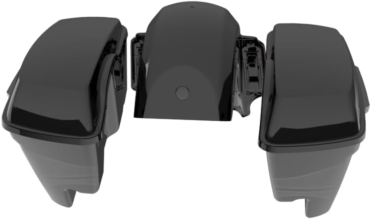 Advanblack Color Matched Stretched Bags, Lids Black Latch Hardware for '23-'24 Harley Touring CVO & 2024 Street Glide, Road Glide (Midnight Firestorm)
