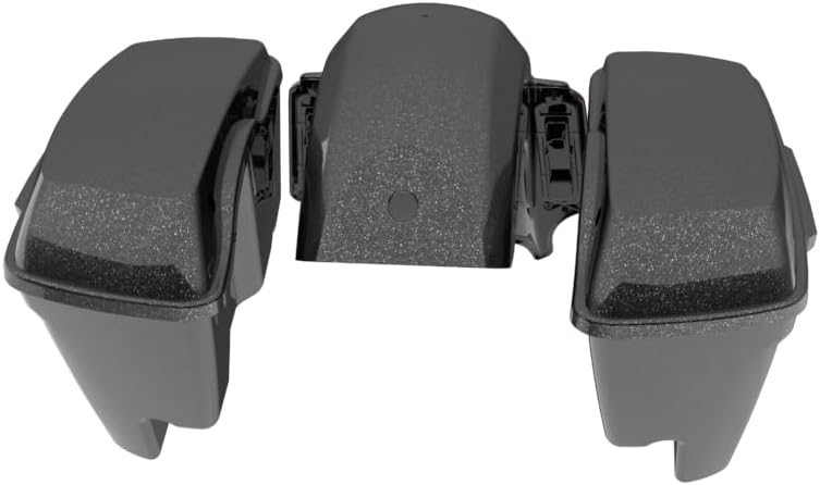 Advanblack Color Matched Stretched Bags, Lids Black Latch Hardware for '23-'24 Harley Touring CVO & 2024 Street Glide, Road Glide (Raven Metallic)