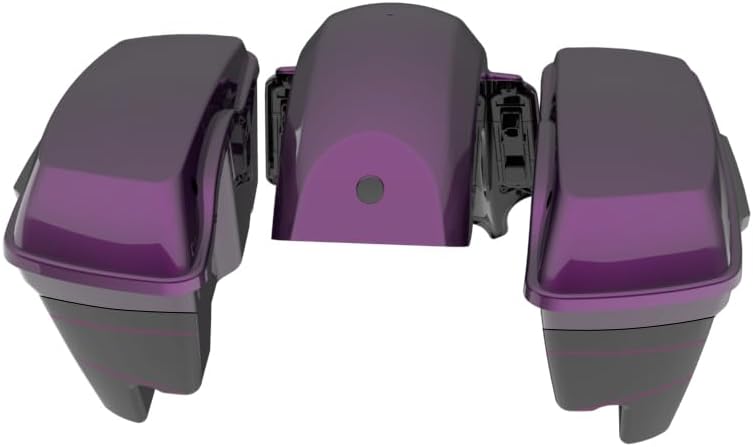 Advanblack Color Matched Stretched Bags, Lids Black Latch Hardware for '23-'24 Harley Touring CVO & 2024 Street Glide, Road Glide (Poison Berry)