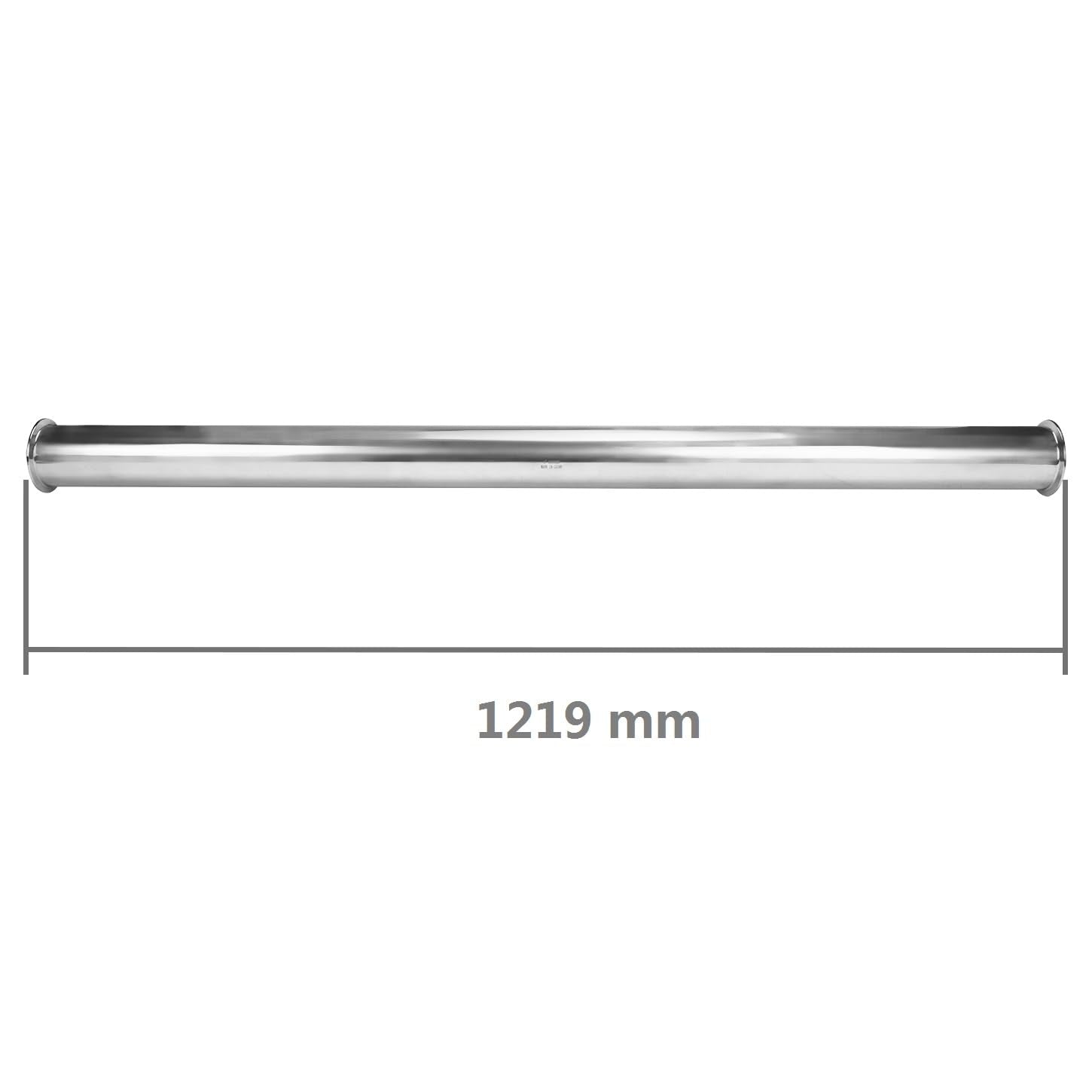DERNORD Sanitary Spool Tube with Clamp Ends,Stainless Steel 304 Seamless Round Tubing with 3 Inch Tri Clamp 91MM Ferrule Flange (Tube Length: 48 Inch / 1219MM)