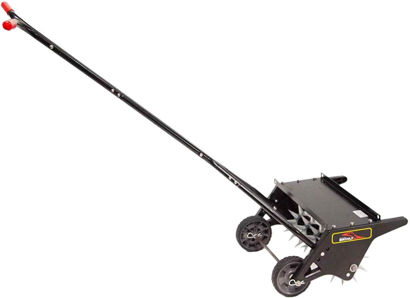 Brinly 20' Premium Push Spike Aerator with 3D Galvanized Steel Tines and Weight Tray
