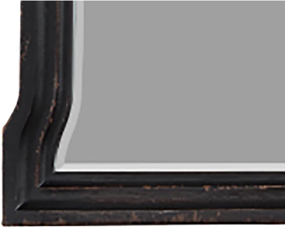 Acme Chelmsford Contemporary Wooden Frame Dresser Mirror in Antique Black
