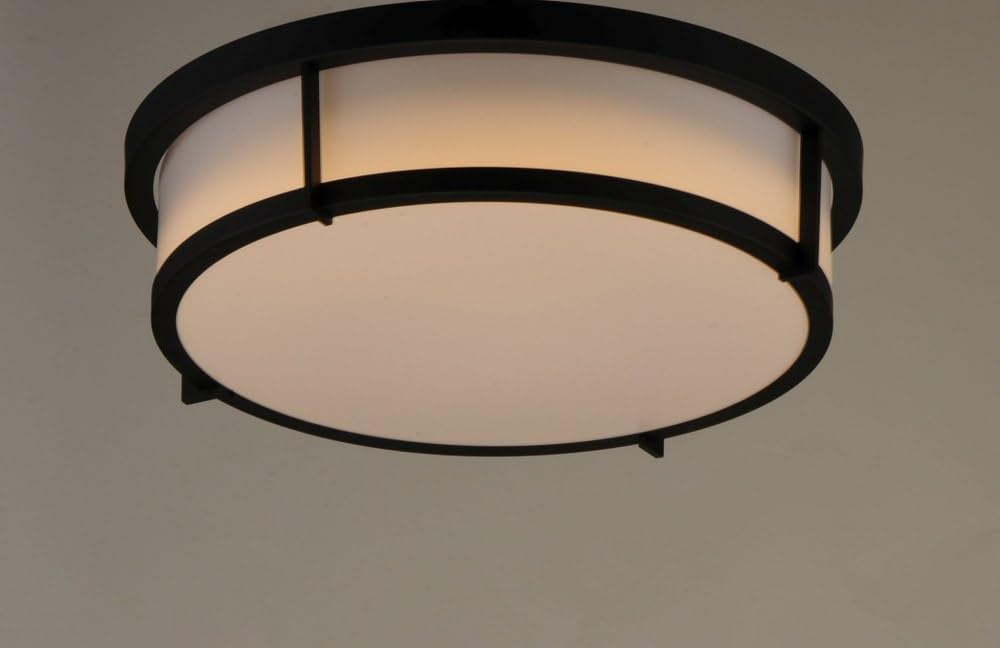 Maxim Lighting Rogue 2-Light 13' Flush Mount Ceiling Light | Satin Nickel Finish | Modern Flush Mount for Hallways and Bedrooms | Low Profile Ceiling Mount | 10272WTSN