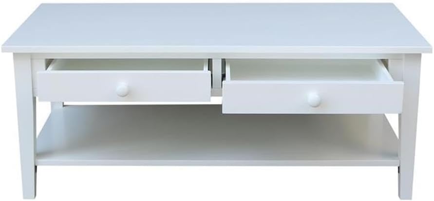 IC INTERNATIONAL CONCEPTS Spencer White Wood Coffee Table