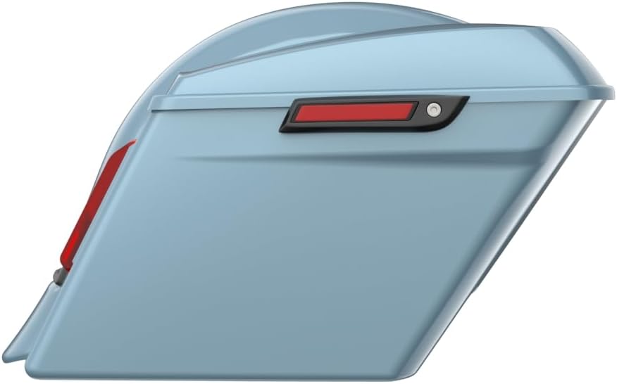 Advanblack Color Matched Stretched Bags, Lids Black Latch Hardware for '23-'24 Harley Touring CVO & 2024 Street Glide, Road Glide (Sharkskin Blue)