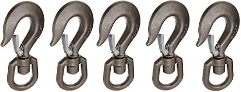 47400946 Drop Forged Alloy Steel Swivel Eye Hook with Latch, 3 Ton Working Load Limit (5)