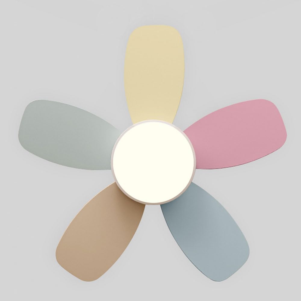 Flush Mount 32in Ceiling Fan with Light 6 Speed Quiet Colorful Ceiling Fans Remote LED Ceiling Lights Fan Lighting Timing Reversible Fan Light for Bedroom Kids Room Lounge