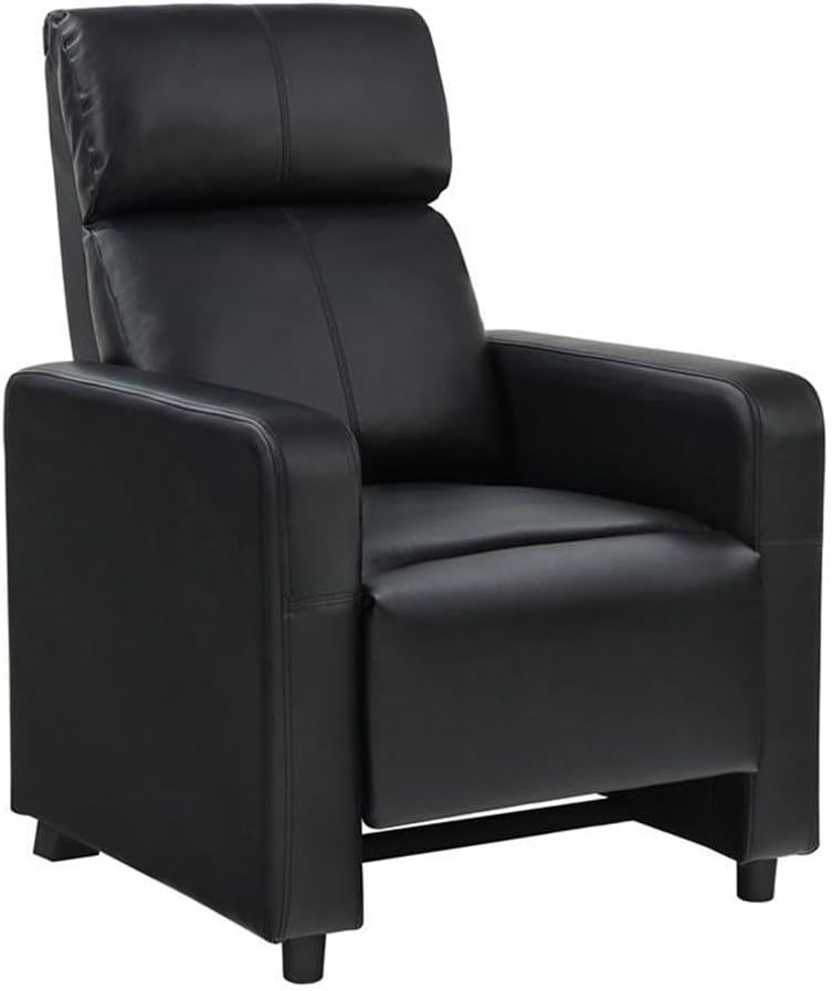 Coaster Home Furnishings - Toohey - Wood and Metal - 3-Piece Upholstered Tufted Theater Recliner with Pocket Coil Seating and Slim Track Arms - Living Room - Black - 600181-S3B