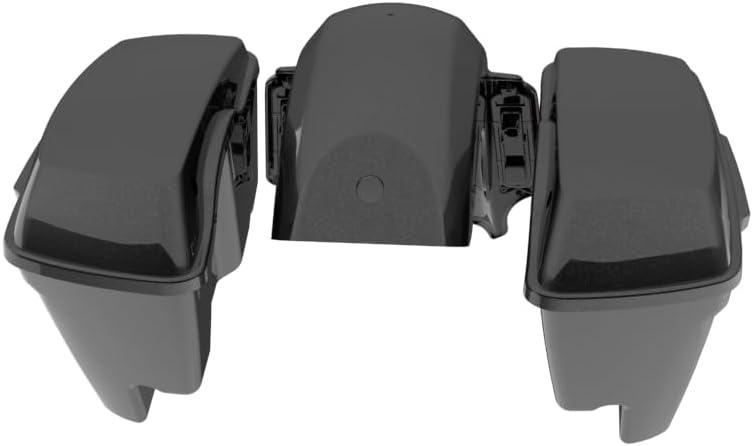 Advanblack Color Matched Stretched Bags, Lids Black Latch Hardware for '23-'24 Harley Touring CVO & 2024 Street Glide, Road Glide (Raven Fade)