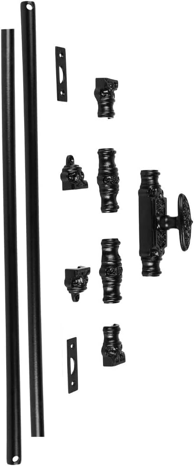 A29 Hardware 9 Feet Iron Cremone Bolt for Doors, Black Powder Coat Finish