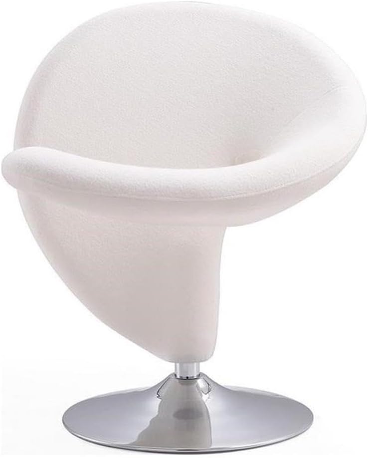 Manhattan Comfort Curl Swivel Accent Chair with 360° Turn, Fully Assembled, Upholstered in Wool Blend, Modern Ergonomic Design with Polished Chrome Base, Set of 8, Multi Color