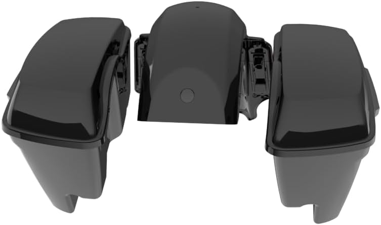 Advanblack Color Matched Stretched Bags, Lids Black Latch Hardware for '23-'24 Harley Touring CVO & 2024 Street Glide, Road Glide (Vivid Black)