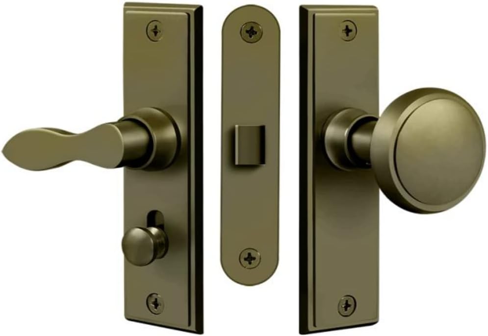 Deltana SDML334U5 Storm Door Latch; Square; Mortise Lock; Antique Brass Finish