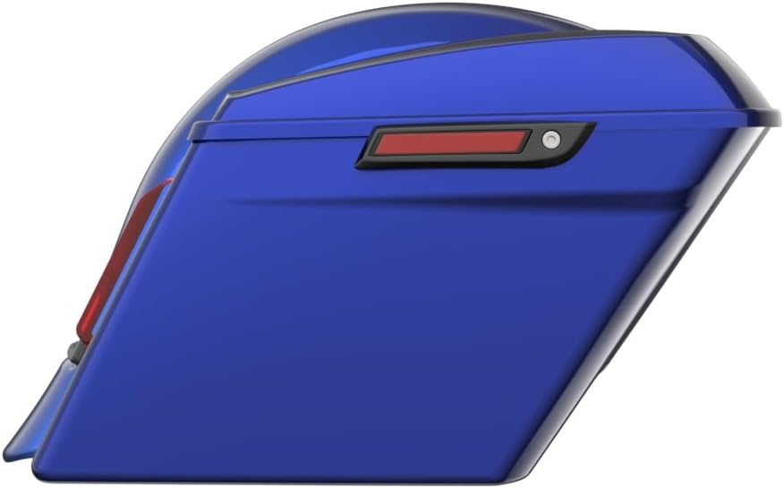 Advanblack Color Matched Stretched Bags, Lids Black Latch Hardware for '23-'24 Harley Touring CVO & 2024 Street Glide, Road Glide (Aurora Blue Denim)