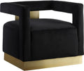 Meridian Furniture Armani 18.5' H Velvet Accent Chair in Black and Gold