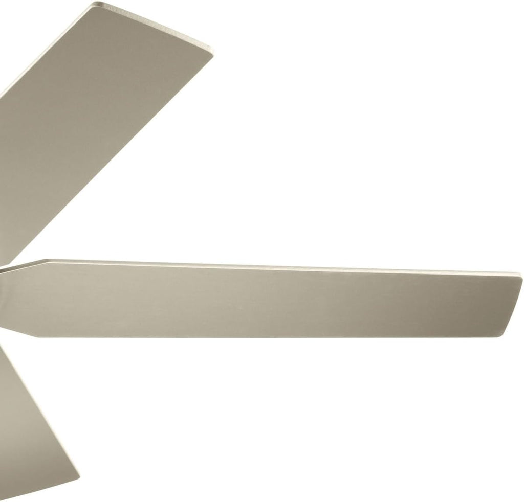 Kichler Brahm 56 in LED Ceiling Fan with Light, Modern Indoor Fan with Etched Cased Opal Glass in Satin Black, Reversible Satin Black and Silver Blades, Wall Control, 300044SBK