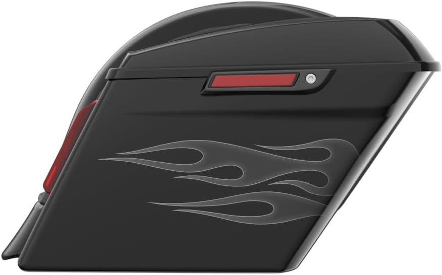 Advanblack Color Matched Stretched Bags, Lids Black Latch Hardware for '23-'24 Harley Touring CVO & 2024 Street Glide, Road Glide (Midnight Firestorm)