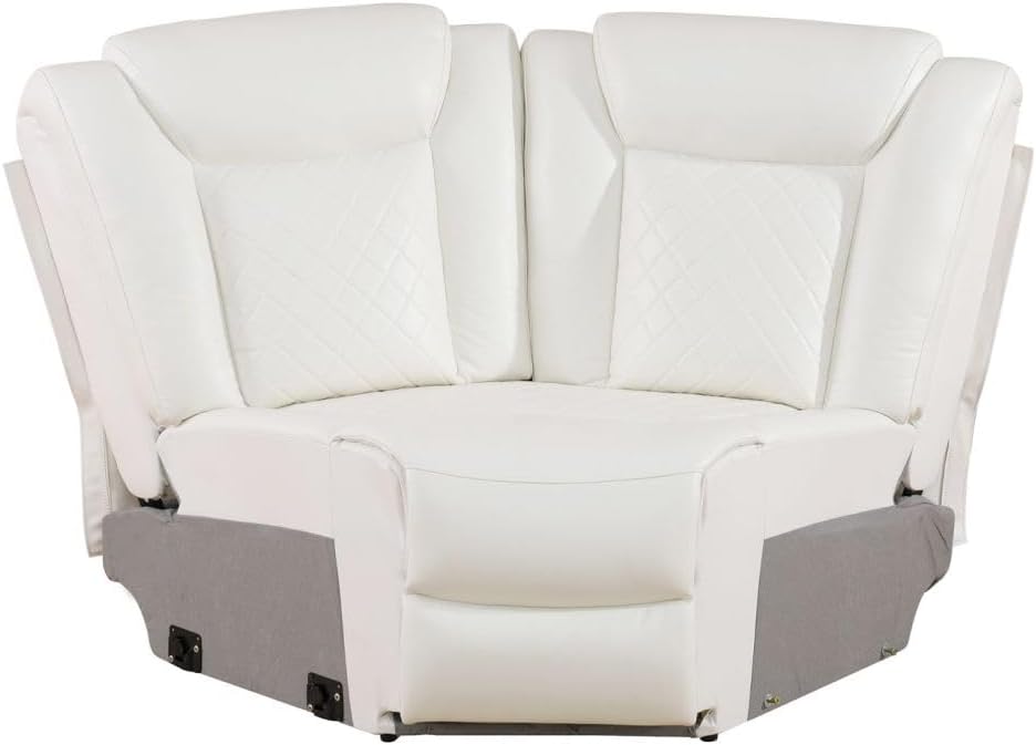 Electric Power Recliner Chair Living Room Furniture, Comfy Wide Lazy Home Theater Breathing Leather Seating with LED Light Strips (White, Single Chair)