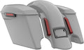Advanblack Color Matched Stretched Bags, Lids Black Latch Hardware for '23-'24 Harley Touring CVO & 2024 Street Glide, Road Glide (Billiard Gray)