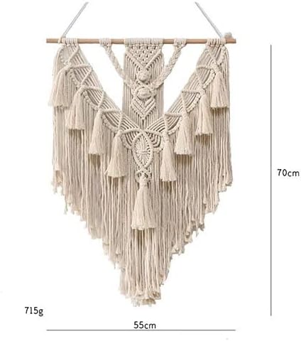 LXHELIVERY Wall Hanging Tapestries Hangings Handmade Cotton Rope Wall Tapestry, Woven Tassels Yarn Tapestries, for Bedroom Or Wedding, Tapestry Wedding Decor,Decorations (Color : A)
