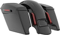 Advanblack Color Matched Stretched Bags, Lids Black Latch Hardware for '23-'24 Harley Touring CVO & 2024 Street Glide, Road Glide (Vivid Black)