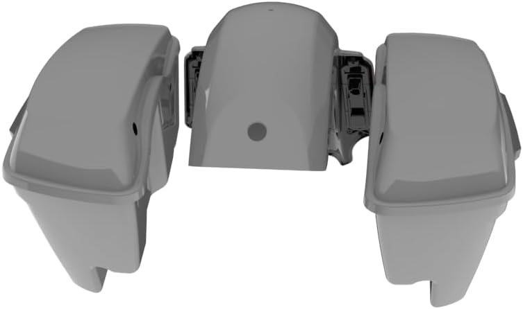 Advanblack Color Matched Stretched Bags, Lids Black Latch Hardware for '23-'24 Harley Touring CVO & 2024 Street Glide, Road Glide (Dark Billiard Gray)