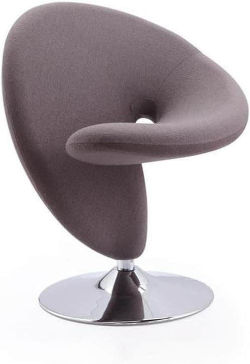 Manhattan Comfort Curl Swivel Accent Chair with 360° Turn, Fully Assembled, Upholstered in Wool Blend, Modern Ergonomic Design with Polished Chrome Base, Set of 8, Multi Color