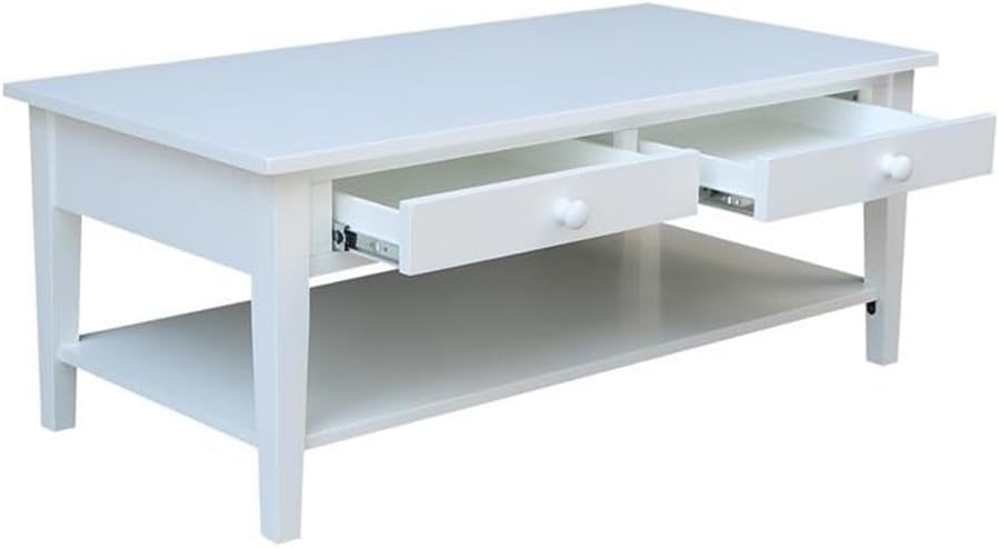 IC INTERNATIONAL CONCEPTS Spencer White Wood Coffee Table