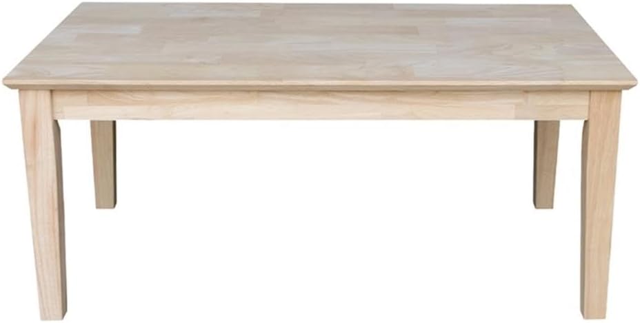 International Concepts Whitewood Tall Shaker Unfinished Coffee Table