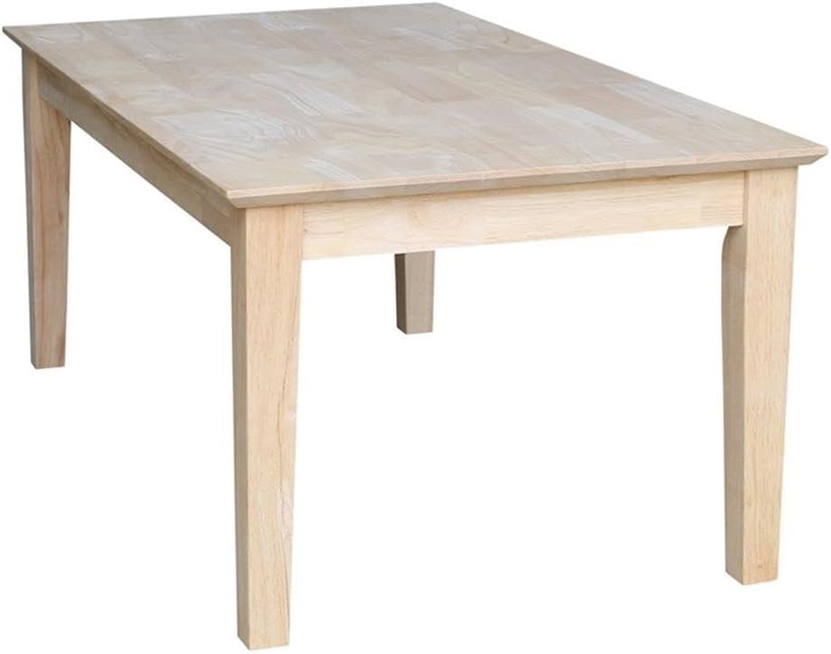 International Concepts Whitewood Tall Shaker Unfinished Coffee Table