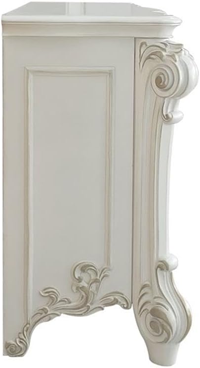Acme Furniture Wood Dresser with 5 Drawers, Antique Pearl