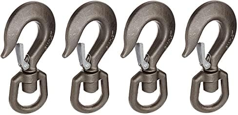47400946 Drop Forged Alloy Steel Swivel Eye Hook with Latch, 3 Ton Working Load Limit (4)