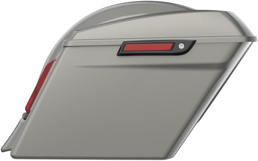 Advanblack Color Matched Stretched Bags, Lids Black Latch Hardware for '23-'24 Harley Touring CVO & 2024 Street Glide, Road Glide (Mercury Silver)