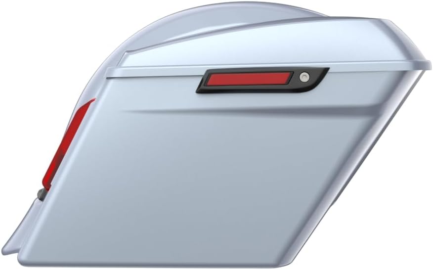 Advanblack Color Matched Stretched Bags, Lids Black Latch Hardware for '23-'24 Harley Touring CVO & 2024 Street Glide, Road Glide (Atlas Silver Metallic)