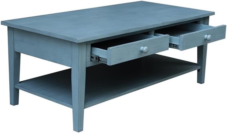 IC INTERNATIONAL CONCEPTS Spencer Blue Wood Coffee Table
