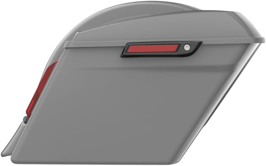 Advanblack Color Matched Stretched Bags, Lids Black Latch Hardware for '23-'24 Harley Touring CVO & 2024 Street Glide, Road Glide (Dark Billiard Gray)