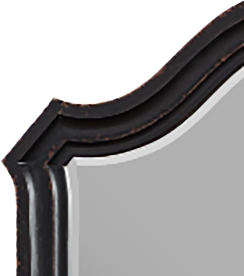 Acme Chelmsford Contemporary Wooden Frame Dresser Mirror in Antique Black