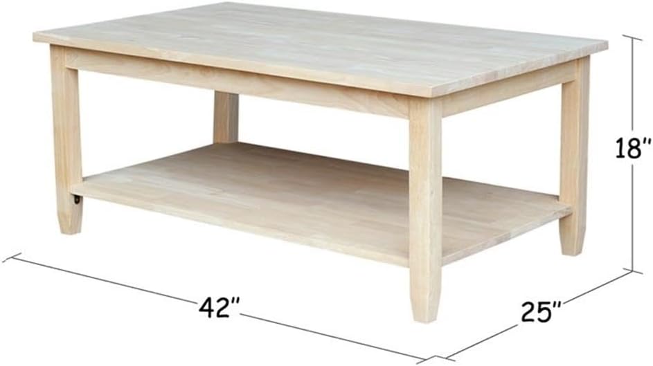 IC INTERNATIONAL CONCEPTS Solano Coffee Table Unfinished