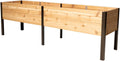 Gardener's Supply Company Elevated Cedar Raised Garden Bed | 2' x 8' Heavy Duty Standing Planter Box with Aluminum Corners for Outdoor Plants Vegetables Flowers | Perfect for Patio & Backyard