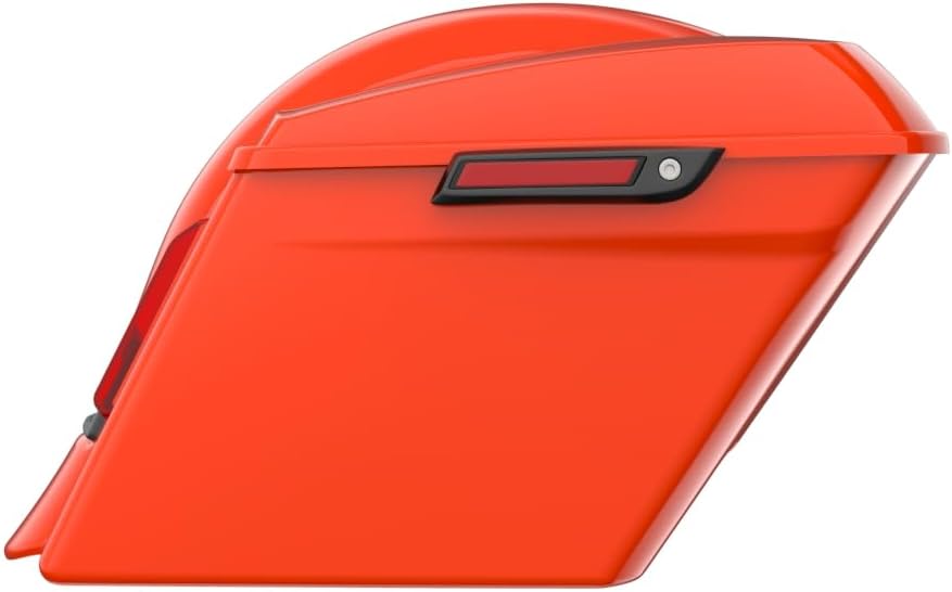 Advanblack Color Matched Stretched Bags, Lids Black Latch Hardware for '23-'24 Harley Touring CVO & 2024 Street Glide, Road Glide (Blood Orange)